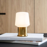 Brass London Base lamp stand made of brushed steel, small size for indoor and outdoor use.
