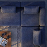 Cobana Lounge Sofa - 5 seater corner sofa i indigo – miljöbild