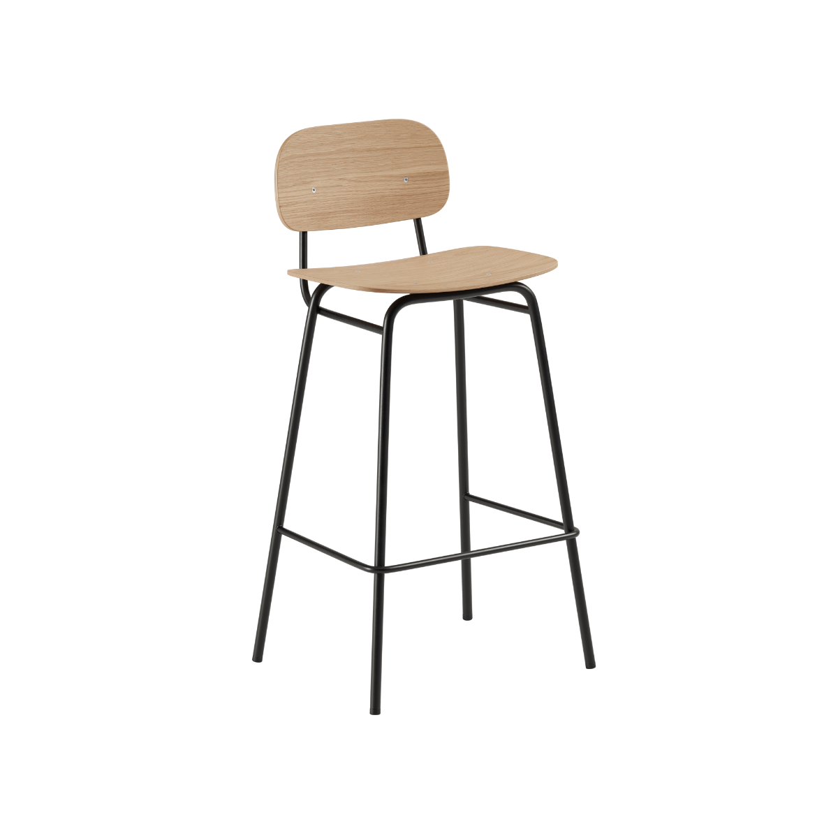 Frame Bar Stool - Wood w/backrest i naturlig ek från sackit