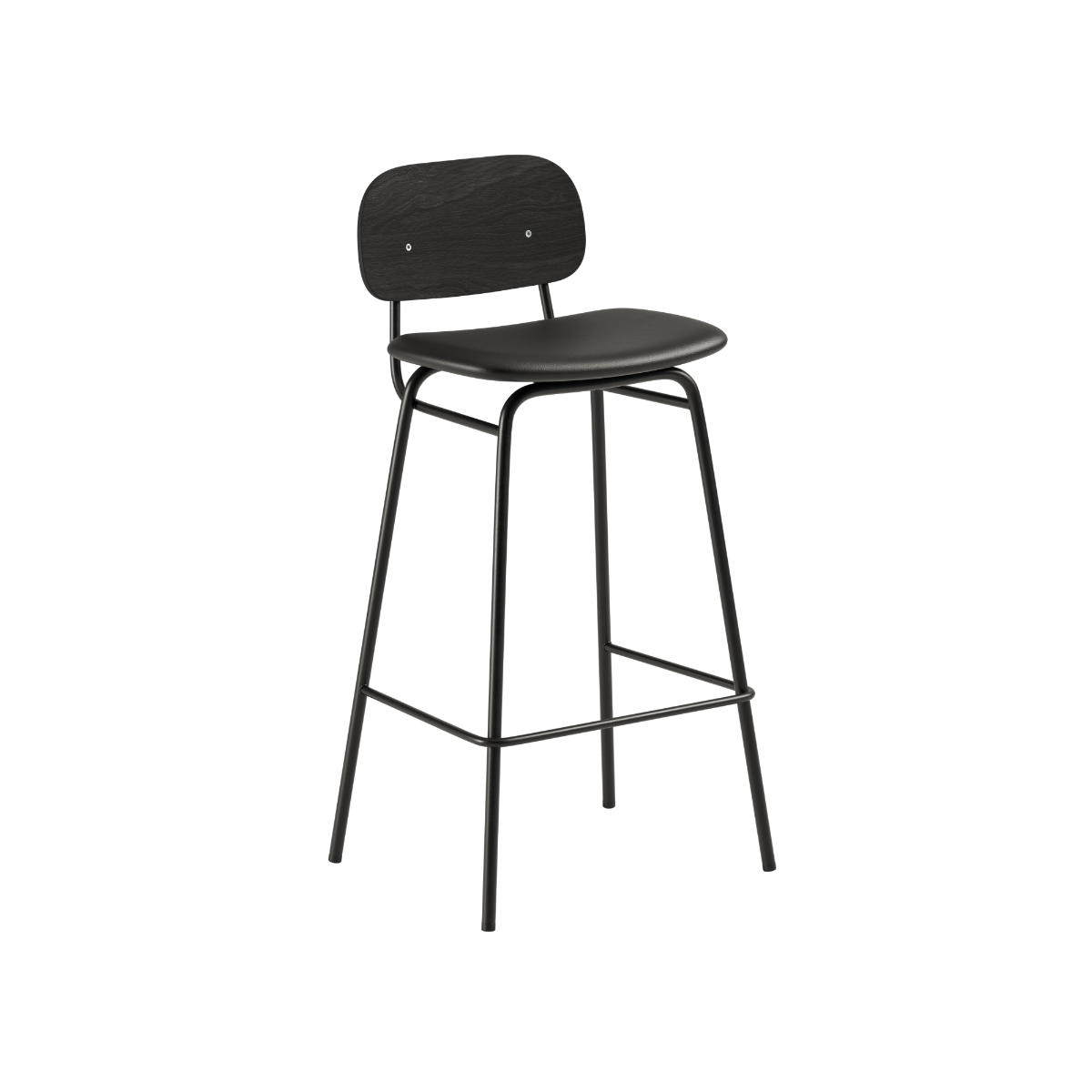 Frame Bar Stool - Leather w/ backrest
