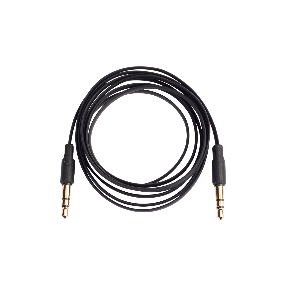 Svart 130 cm ljudkabel med 3.5 mm minijackkontakter för TOUCHit hörlurar från sackit