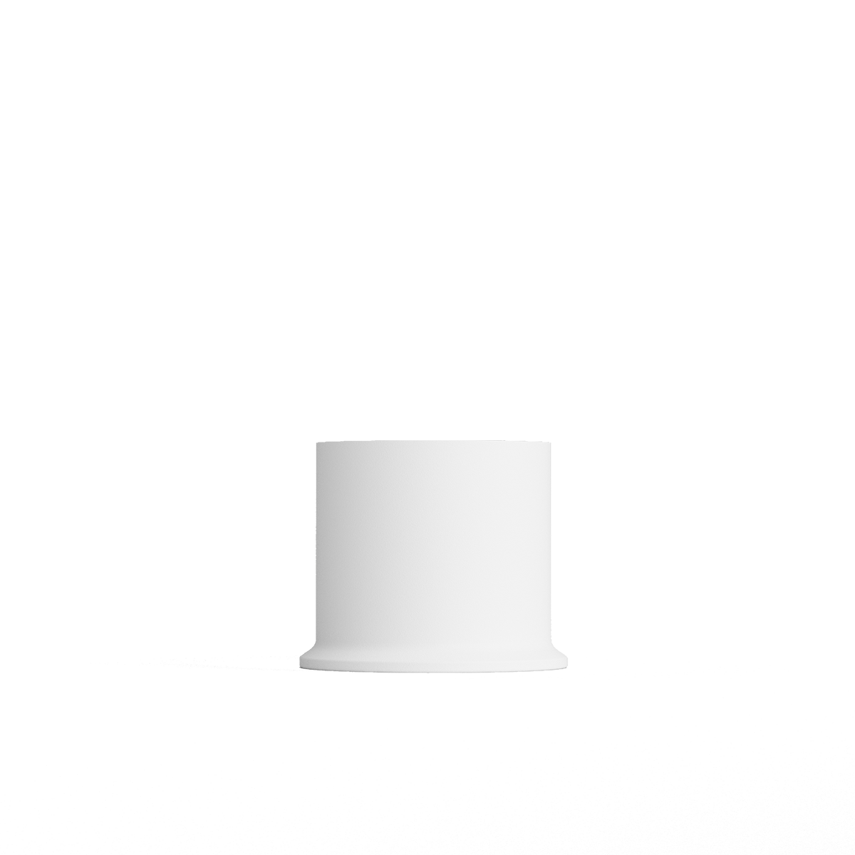 White powder-coated London Base lamp stand made of recycled stainless steel, 54 mm height, 64 mm diameter.