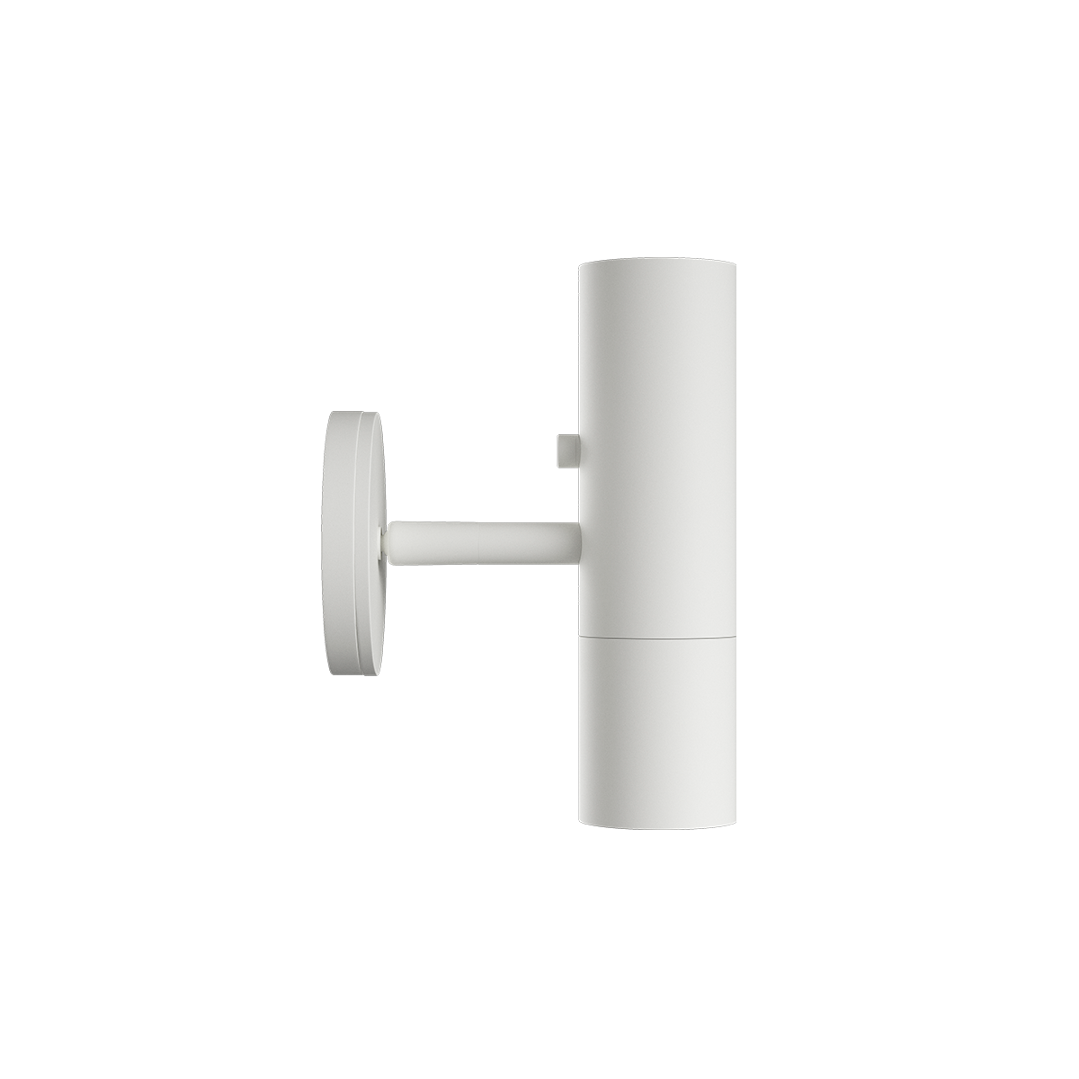 Vit cylindrisk vägglampa från sackit med riktbart ljus och stilren arkitektonisk form för hall sovrum eller sänggavel