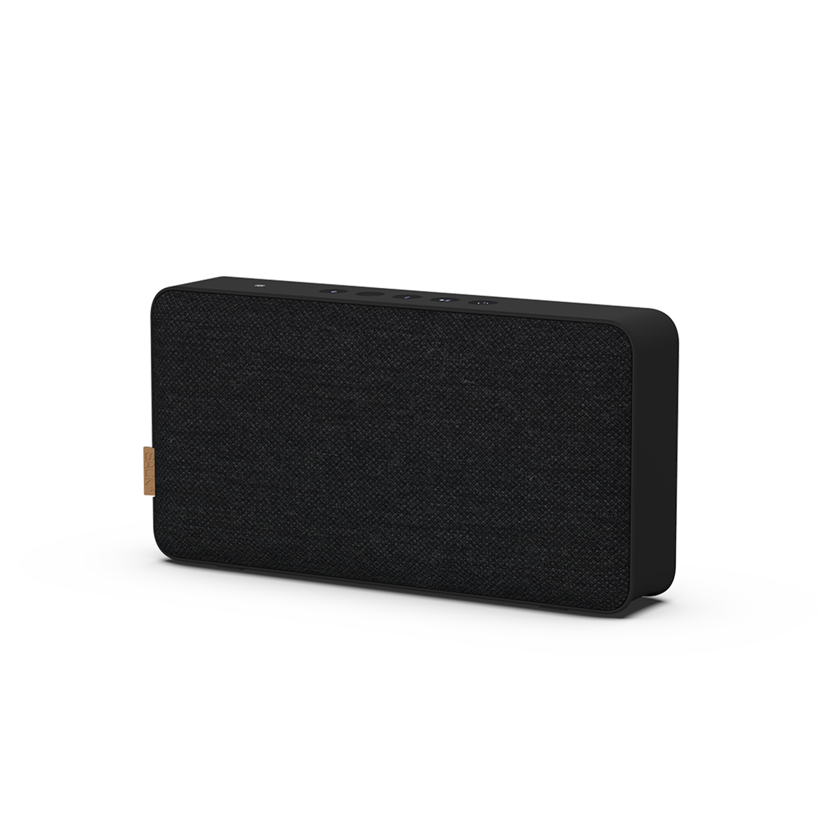 Svart trådlös Bluetooth högtalare från sackit med stilren dansk design för kraftfullt ljud hemma eller på språng