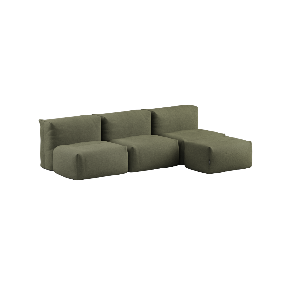 Soft Sofa Outdoor - 3 Seater open w/Pouf