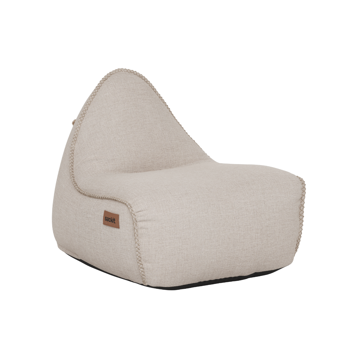 Beige Cobana loungefåtölj från sackit med mjuk sits hög rygg och slitstark klädsel för avkoppling utomhus