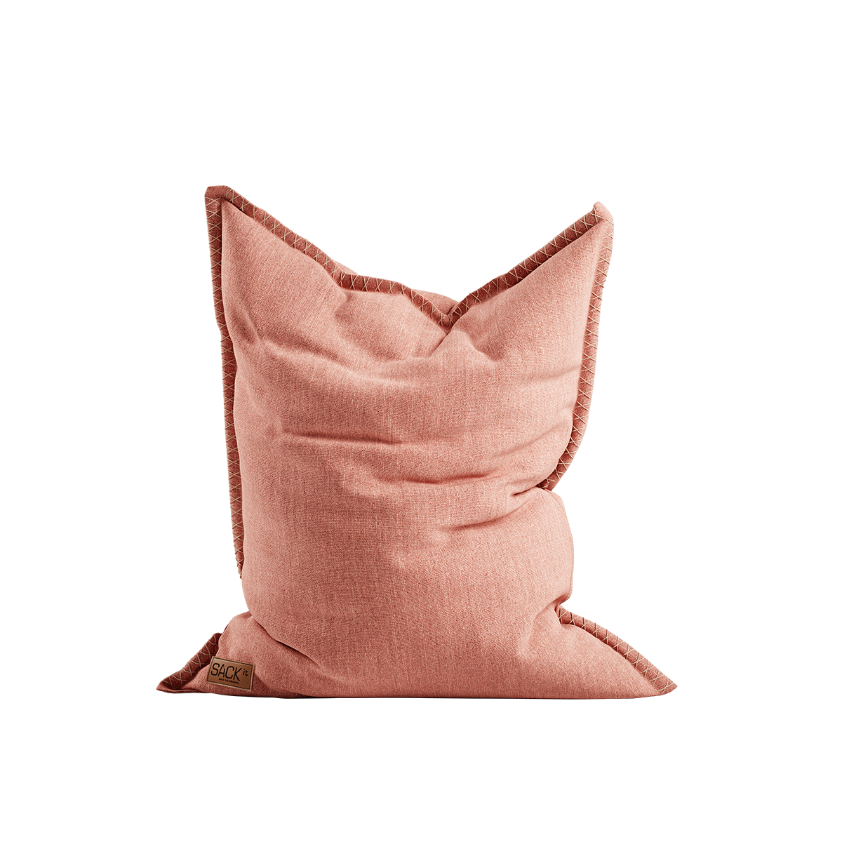 Rosa Cobana sittsäck från sackit med mjuk textil och generös form för bekvämt sittande inomhus eller utomhus på terrass och i vardagsrum