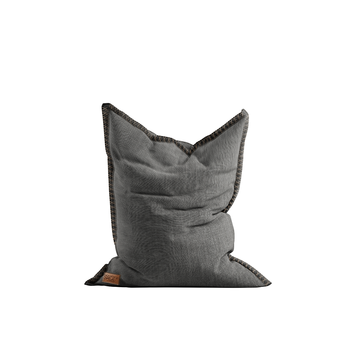 Grå Cobana juniorbeanbag från sackit med mjuk form och höga kanter för barn inomhus och utomhus