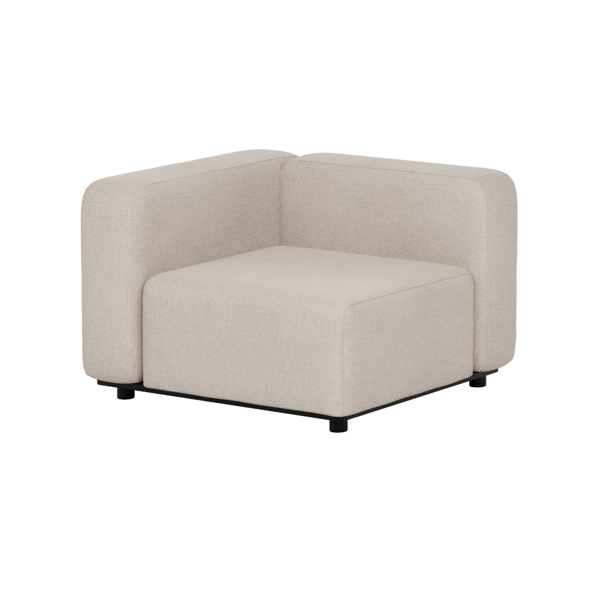 Beige hörnsoffa för utomhusbruk med rena skandinaviska linjer från sackit designad i Danmark för nordiskt väder