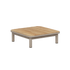 Lågt soffbord för utomhusbruk med bordsskiva i teak och pulverlackerat aluminium från sackit för nordiskt väder och stilfulla loungemiljöer