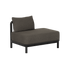 Mörkgrå utomhussoffa från sackit med djup sittdyna och ryggstöd på vänster sida minimalistisk dansk design för nordiska uteplatser