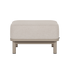 Beige Kirra pouf från sackit med mjuk textilklädsel och arkitektonisk form för nordiska utomhusmiljöer