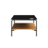 Svart soffbord för uteplatsen med pulverlackerad aluminiumstomme och hylla i teak en stilren och praktisk design från sackit