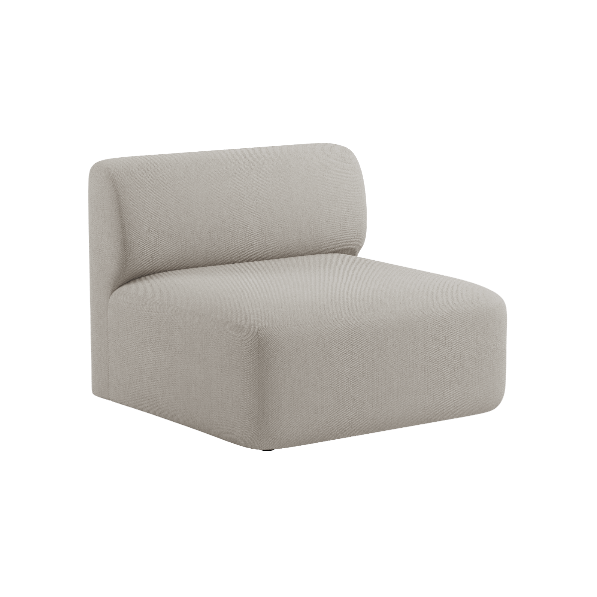 Ljusbeige vadderad sittsektion till Fjord sofa från sackit med mjuka linjer och lugnt skandinaviskt formspråk för vardagsrummet