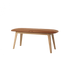 Bänk i ek med mjukt brunt lädersäte från sackit och stilren nordisk design för en elegant inomhusmiljö