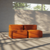 Soft Sofa Indoor - 2 Seater i Orange Jaquard – miljöbild