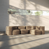 Soft Sofa Indoor - 4 Seater Corner Sofa i Teddy Brown – miljöbild