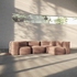 Soft Sofa Indoor - 4 Seater Corner Sofa i Corduroy Rose – miljöbild