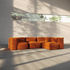 Soft Sofa Indoor - 4 Seater Corner Sofa i Orange Jaquard – miljöbild