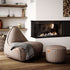 Canvas Lounge Chair & Pouf