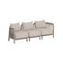 Beige tresitsig loungesoffa för utomhusbruk från sackit Sweden med mjuka dynor och flätade armstöd i modern nordisk design баян