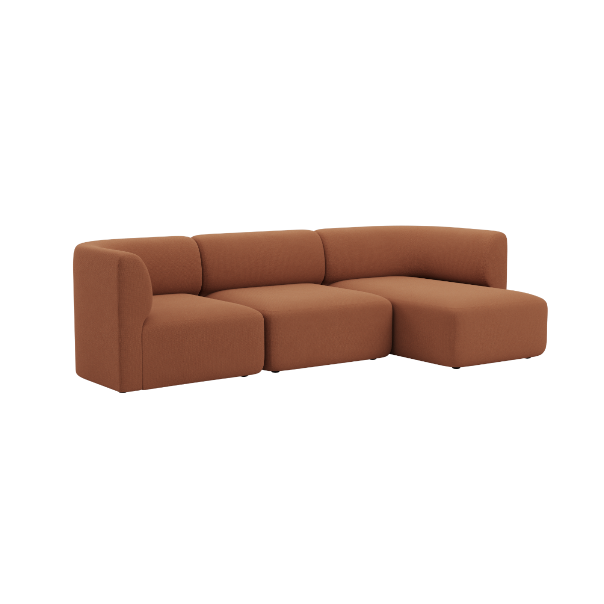 Fjord Sofa - 3 Seater Chaise Right i Cosmo Terracotta från sackit