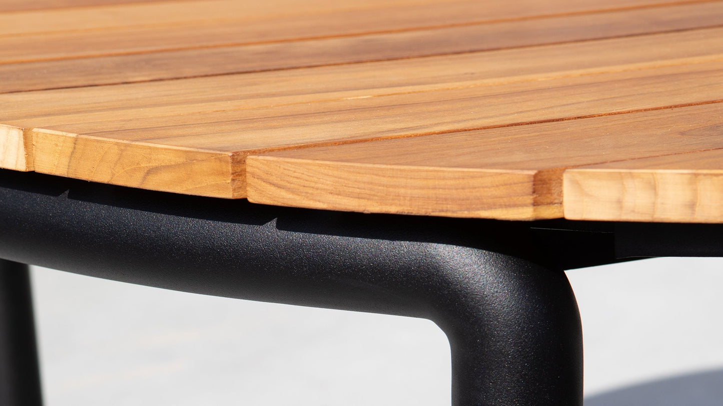 Patio Dining Table - Ø160 - Runt utomhusbord för 6 personer i teakträ och aluminium