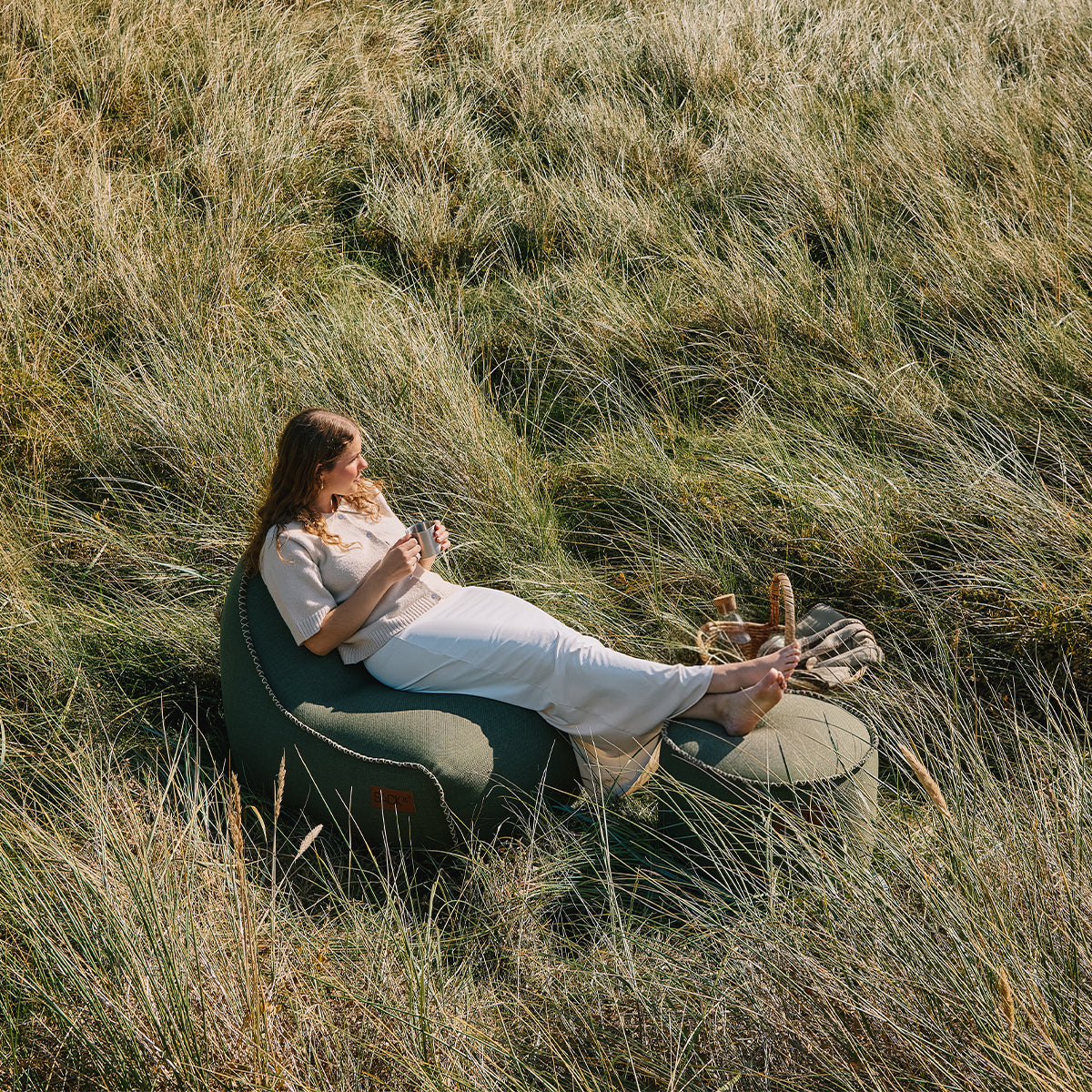 Cobana Lounge Chair & Pouf - Bean bag stol med puff för inomhus och utomhusbruk