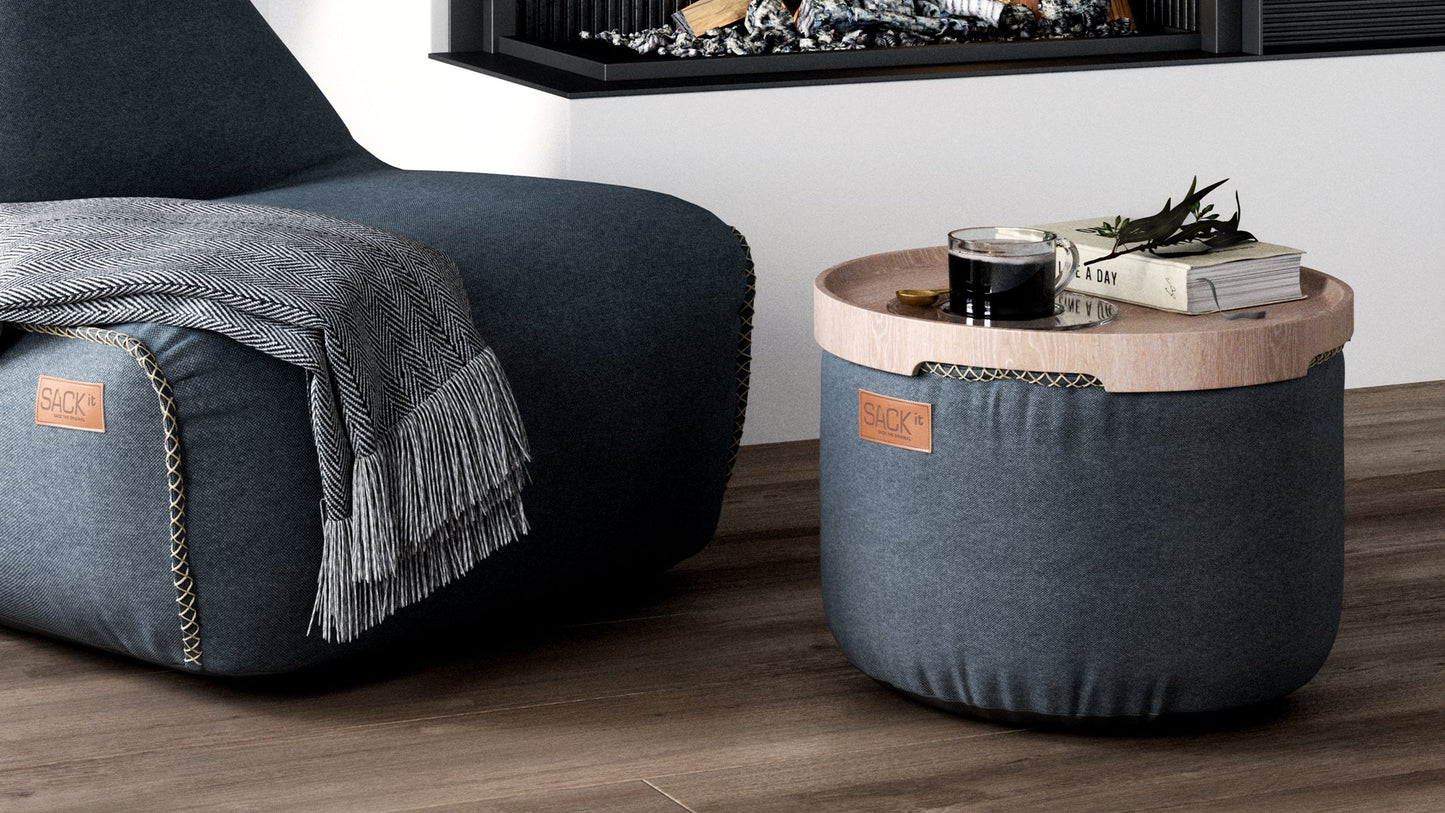 Canvas Pouf 2 Pack - Puff för inomhusbruk