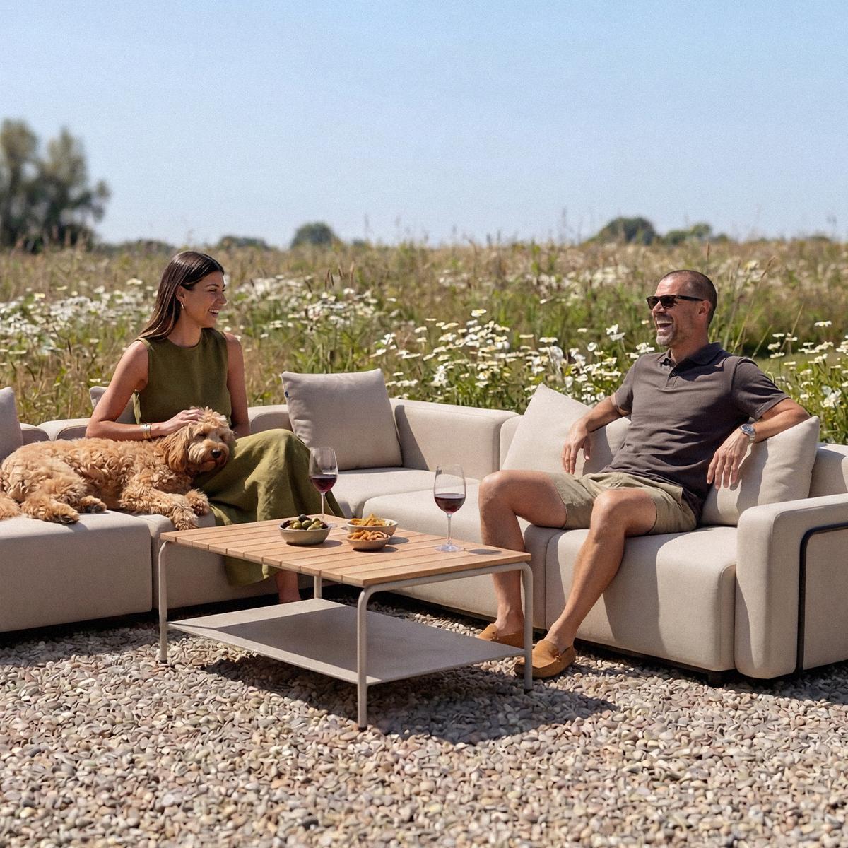 Cobana Lounge Sofa - Pouf - Pouf modul för utomhus Loungesoffa