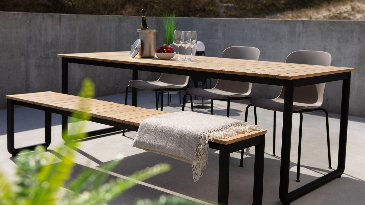 Patio Dining Table - 210x90 - Utomhusmatbord i teakträ och aluminium