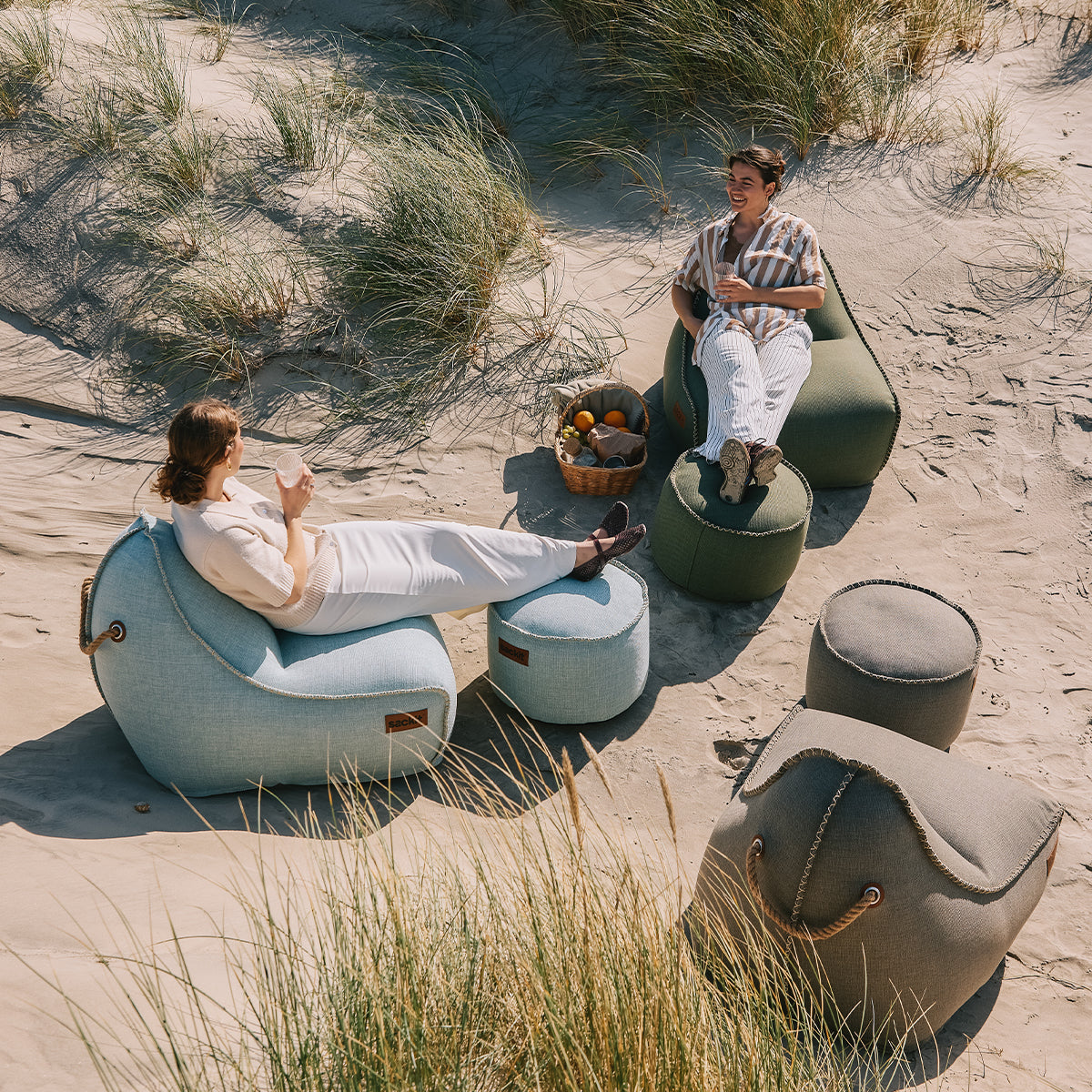 Cobana Lounge Chair & Pouf - Bean bag stol med puff för inomhus och utomhusbruk