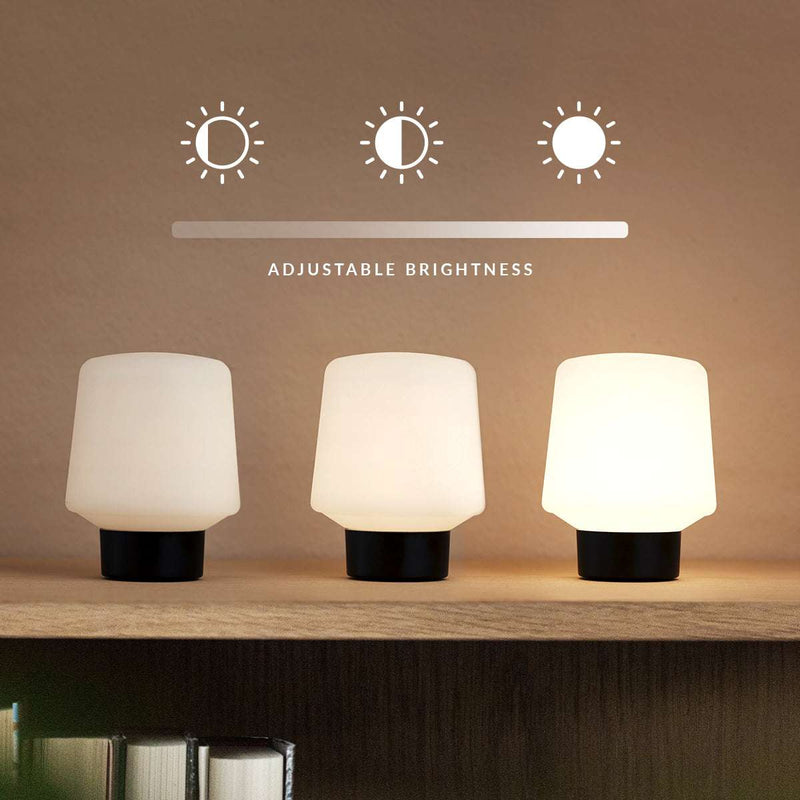 Ambience Lamp Intelligent with Oslo base in natural FSC-certified oak, small size 5, indoor lighting.