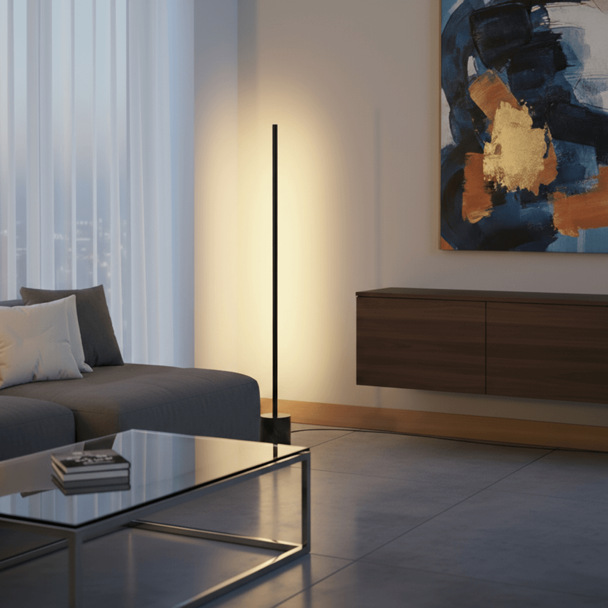 EXPO 120 Black - Golvlampa med justerbart vertikalt ljus