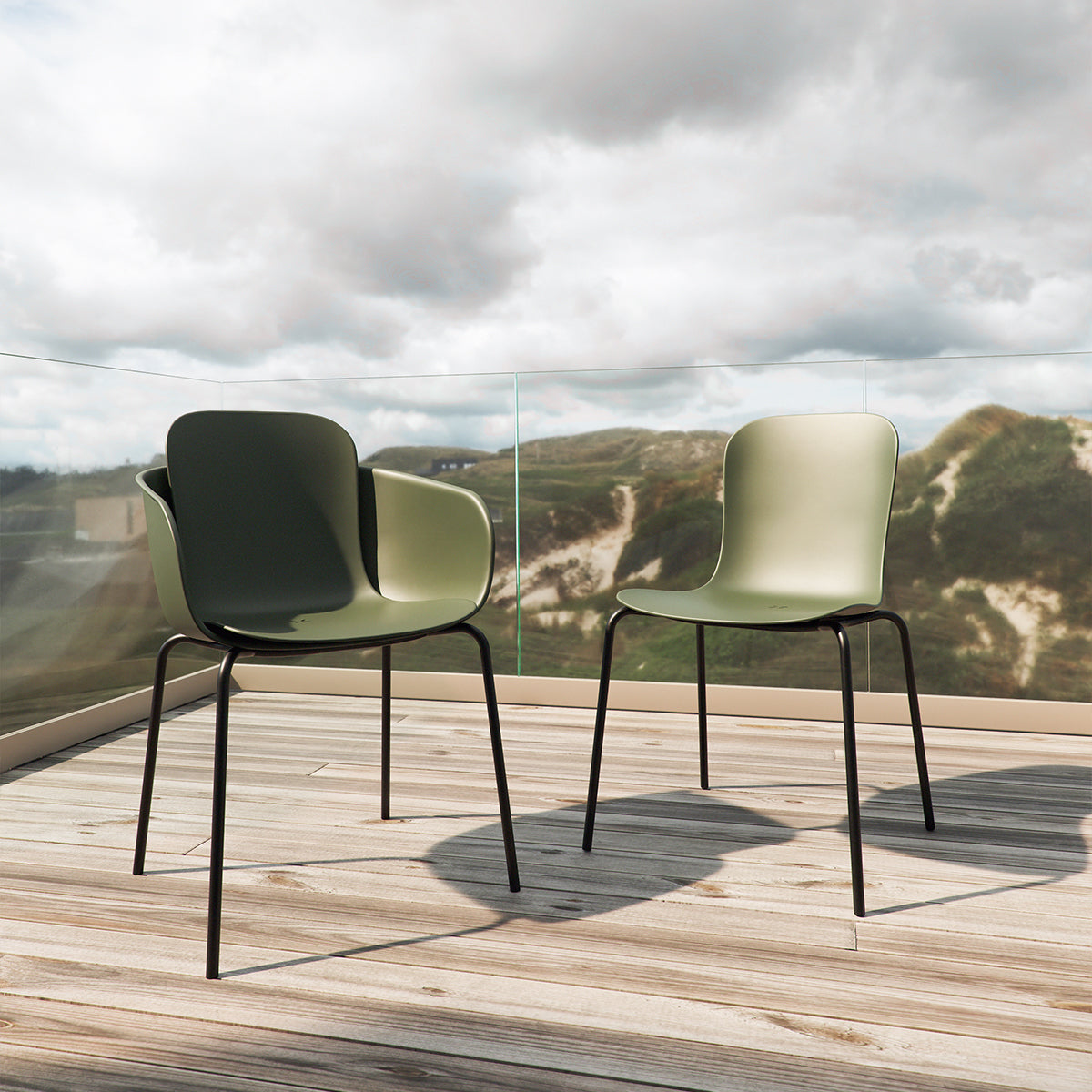 Kirra Dining Table Taupe & 4 Patio Chair no. One - Trädgårdsmöbelset med 4 stolar