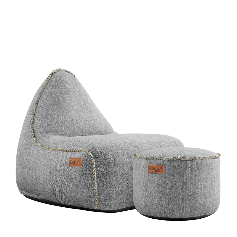 Cobana Lounge Chair & Pouf - Sand Melange (Linen stitches)