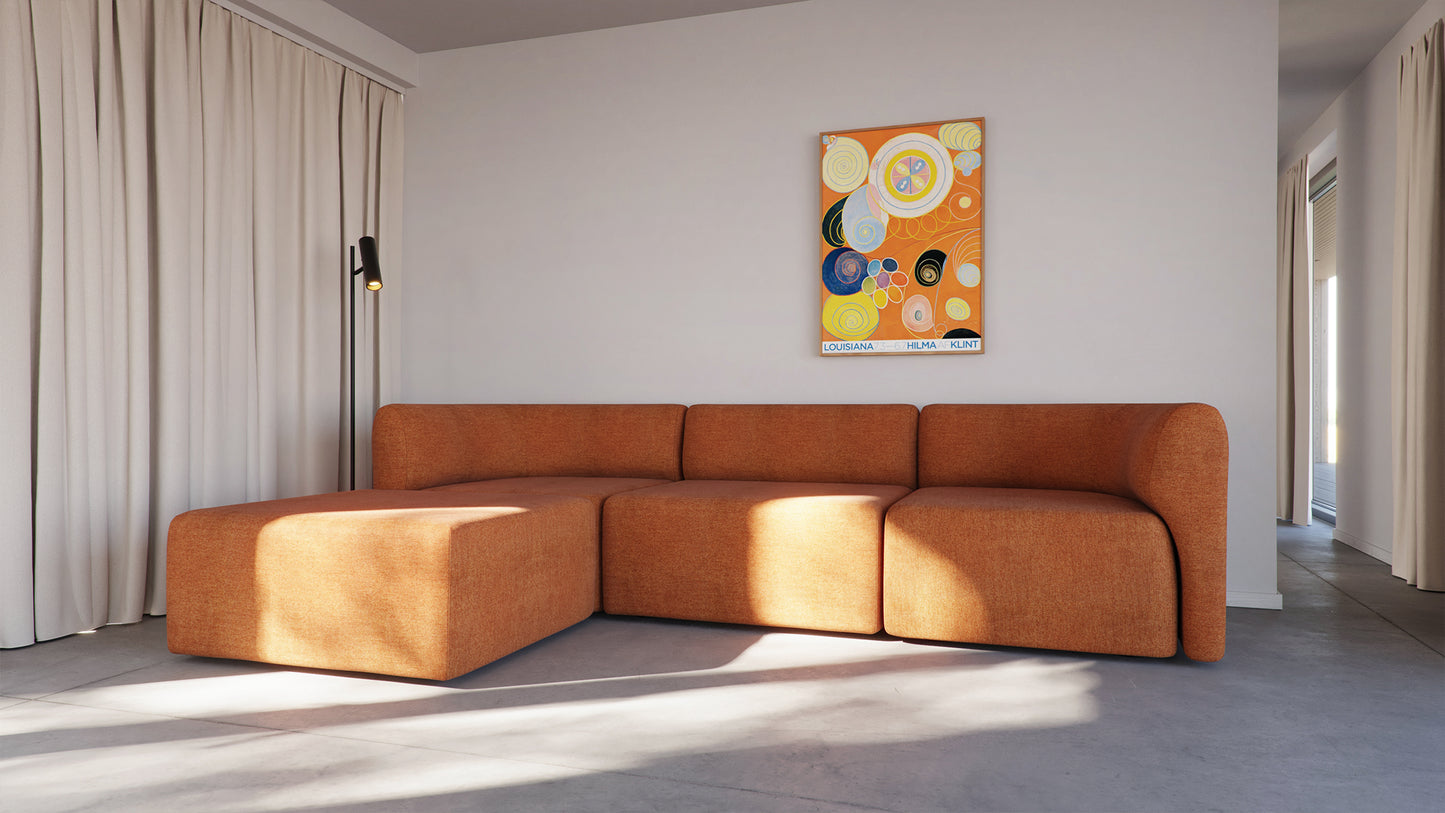 Fjord Sofa - 2 sits soffa med open end - En dynamisk modulsoffa för det moderna hemmet