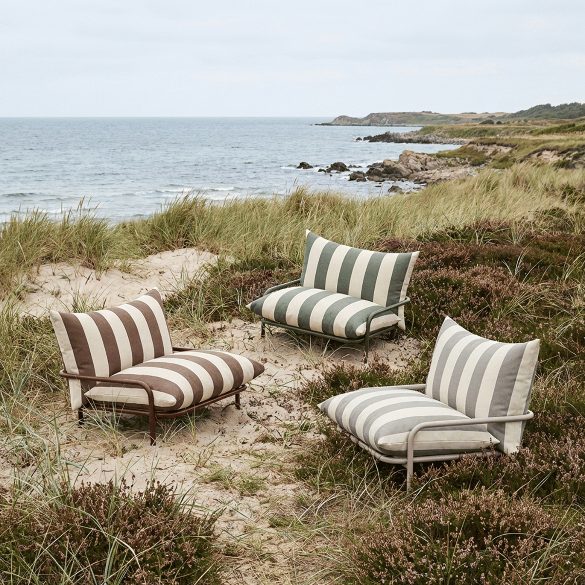 Mollis Lounge Chair - Utomhus loungestol i pulverlackerad aluminium och olefin