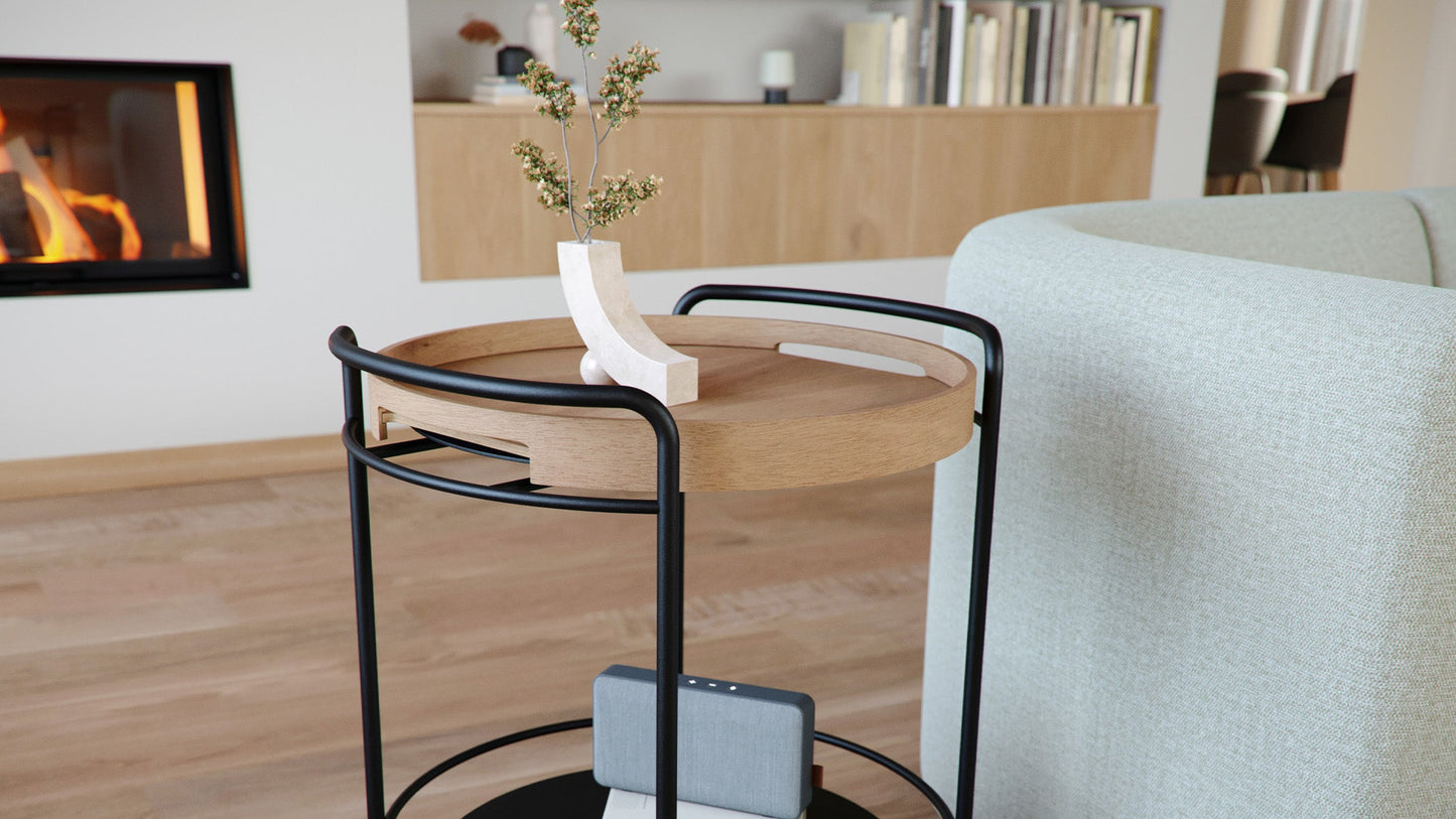 Serving Table - Brickbord i pulverlackerat stål med hjul