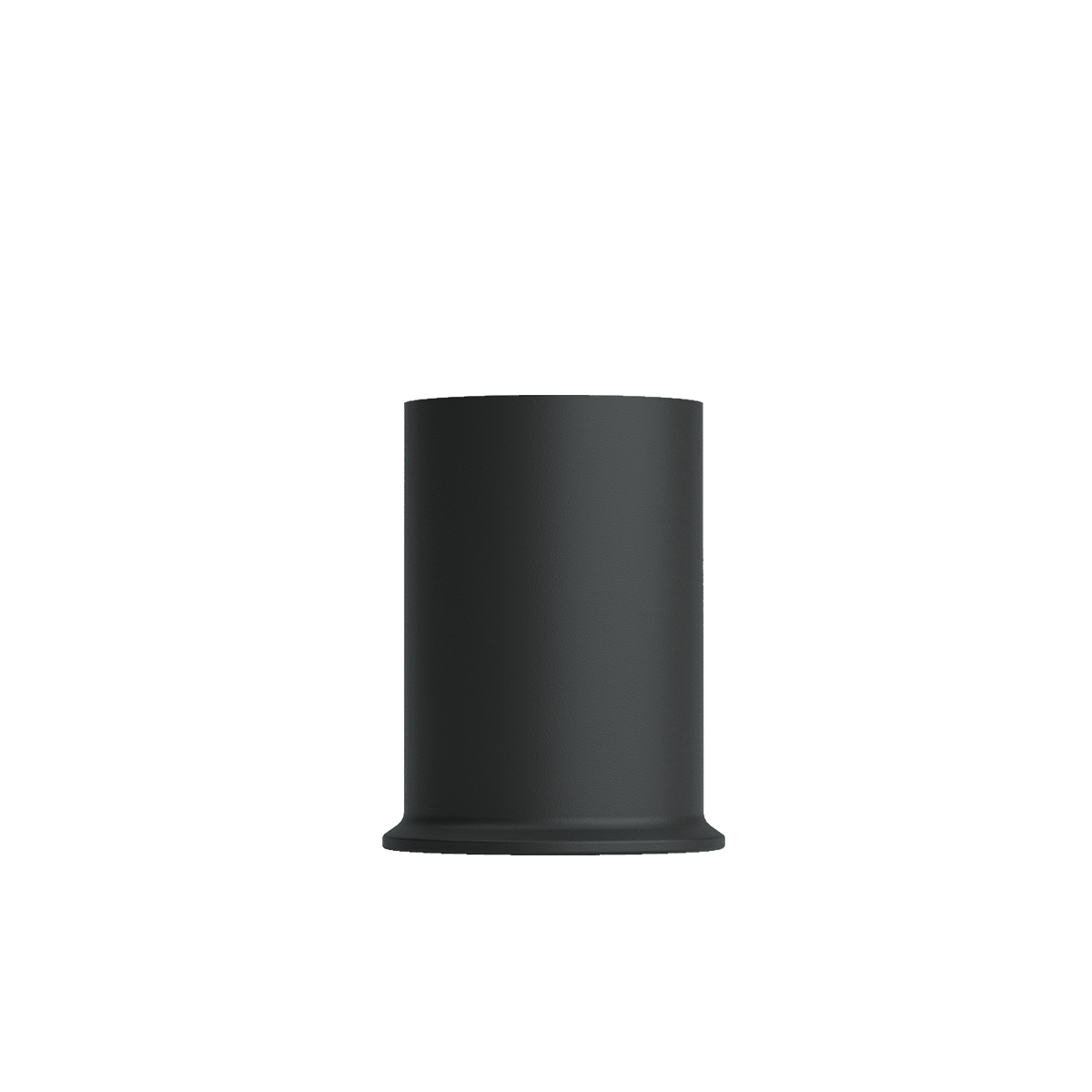Black powder-coated stainless steel lamp base, 84 mm height, round slim design for indoor and outdoor use.