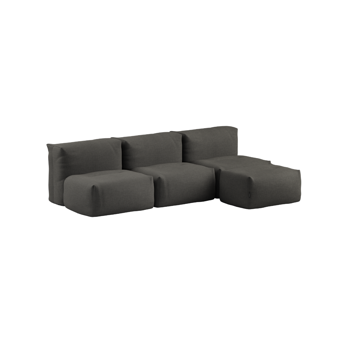 Soft Sofa Outdoor - 3 Seater open w/Pouf