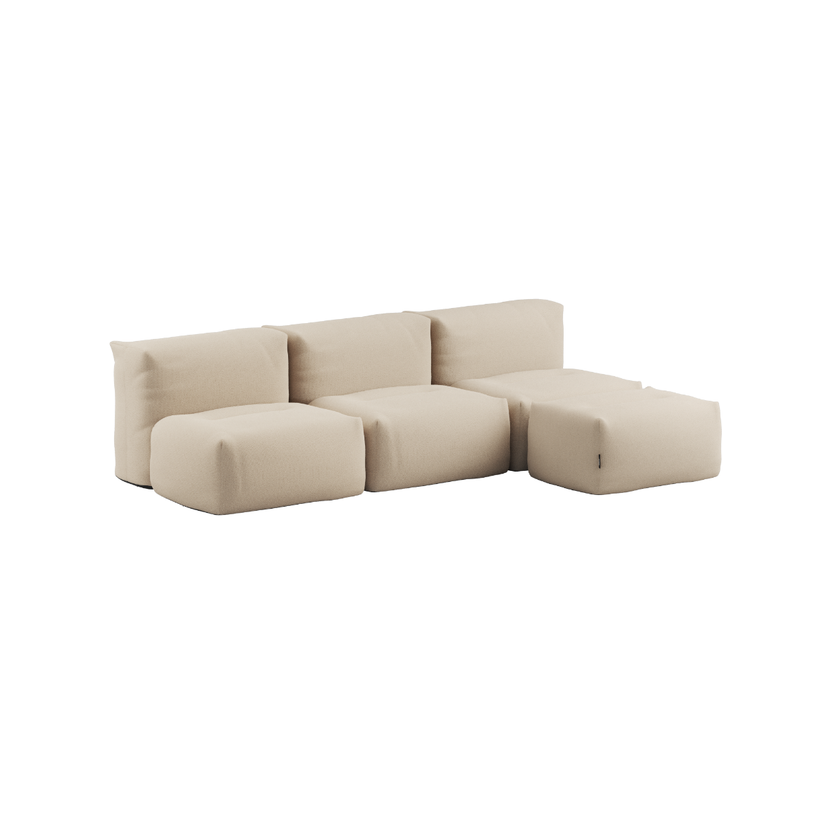 Soft Sofa Outdoor - 3 Seater open w/Pouf