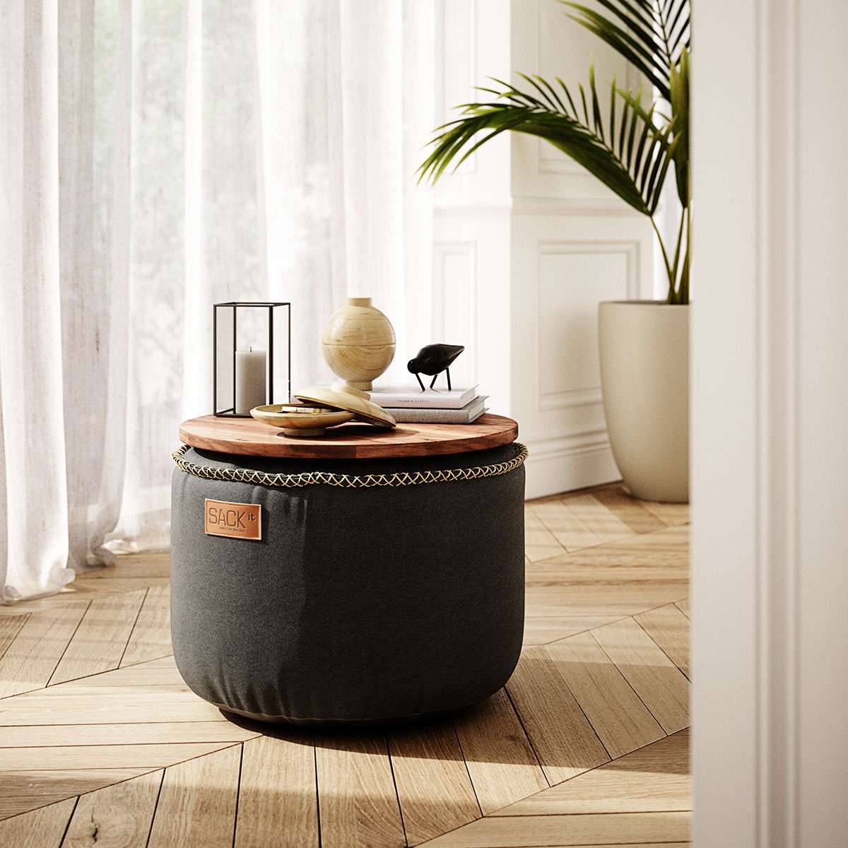 Canvas Pouf