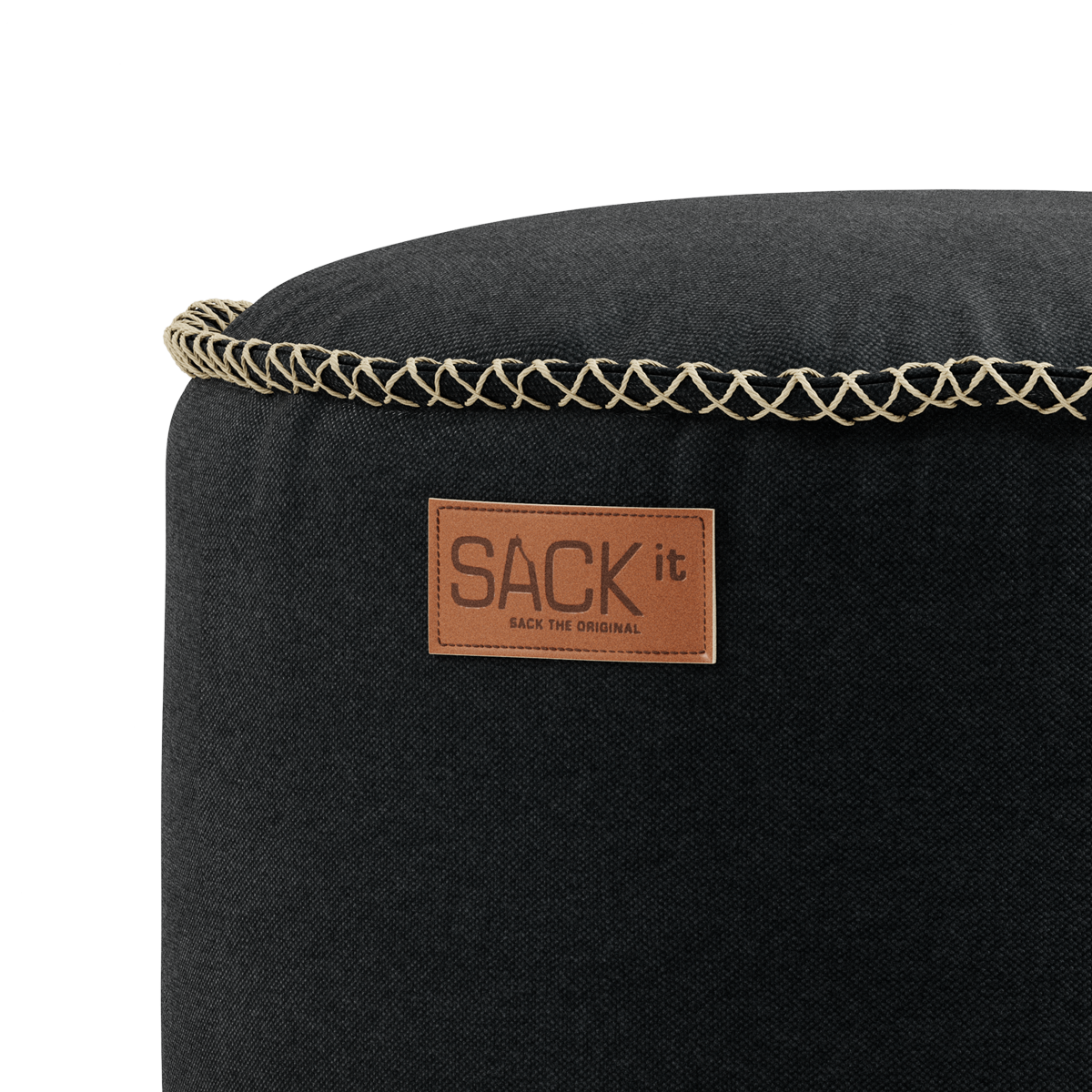 Canvas Pouf 2 Pack i Canvas Black från sackit