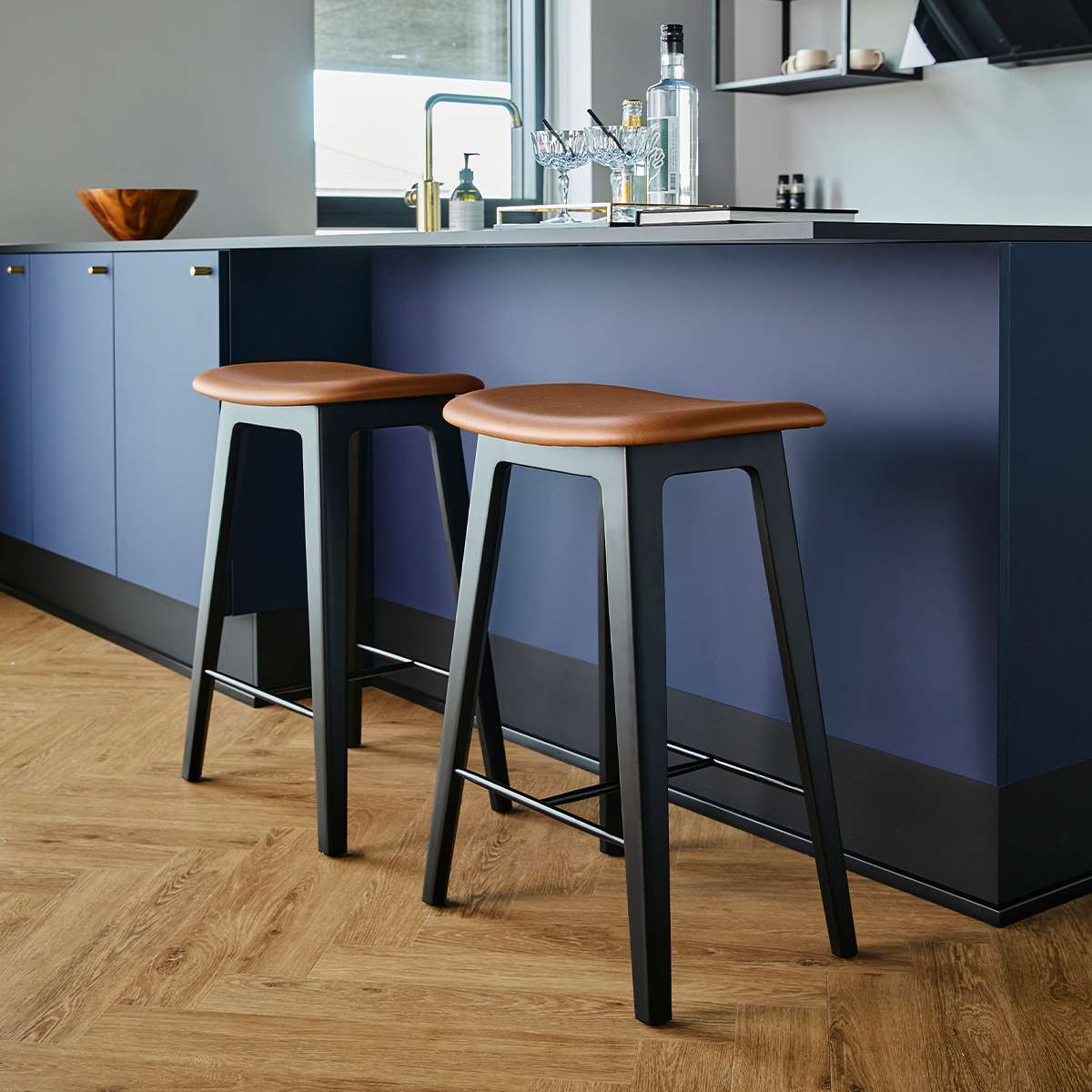 Nordic Bar Stool - Black Stained Oak