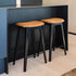 Nordic Bar Stool - Black Stained Oak with stitches