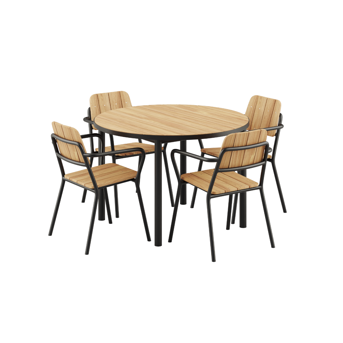 Kirra Dining Table Ø110 & 4 Kirra Patio Chair