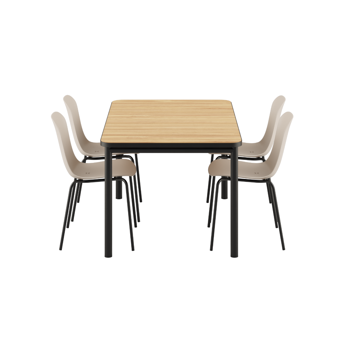 Kirra Dining Table Noir & 4 Patio Chair no. One