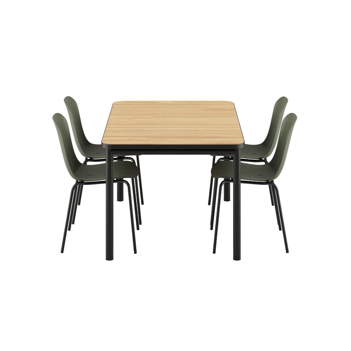 Kirra Dining Table Noir & 4 Patio Chair no. One