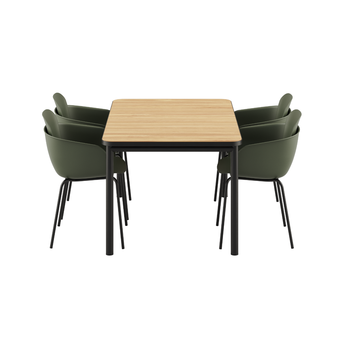 Kirra Dining Table Noir & 4 Patio Chair no. One